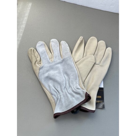 Hand Armor Cowhide Leather Gloves Unlined Large Genuine Leather Outdoor Work NEW - Picture 2 of 5